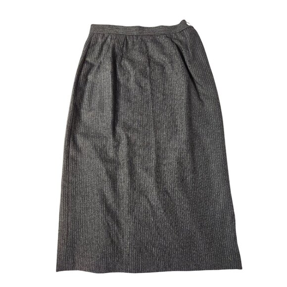 Vintage HaberdasHer Women's Gray Pinstripe Power 2 Piece Wool Suit US7/9 - Picture 2 of 14